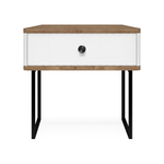 Тумба прикроватная на ножках ROYAL 5301 эко (Дуб Веллингтон-Черный-р.черная)