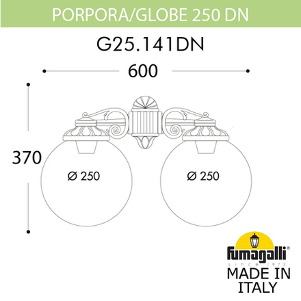 Светильник уличный настенный FUMAGALLI PORPORA/G250 G25.141.000.AZF1RDN