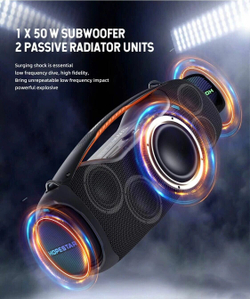 Портативная Беспроводная Bluetooth Колонка Hopestar A60, 100W / Караоке Система / Беспроводной Микрофон / Черная