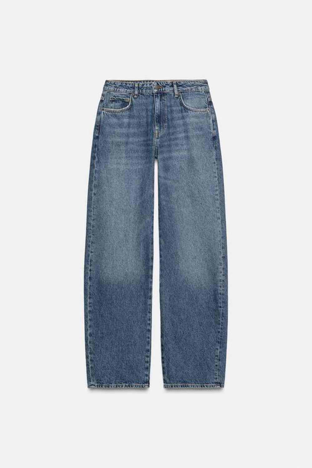 ZARA ДЖИНСЫ СО СРЕДНЕЙ ПОСАДКОЙ — ZW COLLECTION, СИНИЙ