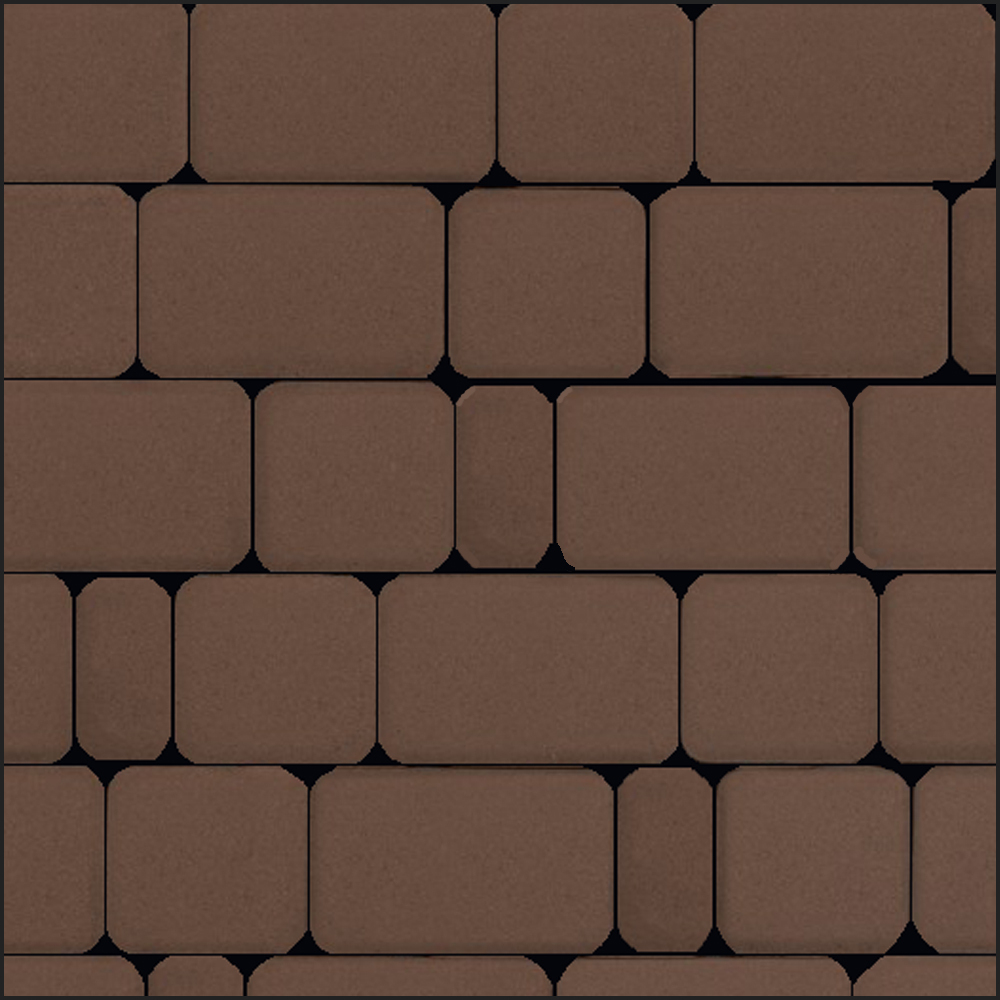 Тротуарная плитка КЛАССИКО гладкий Коричневый, комплект из 3 видов плит Б.1.КО.6