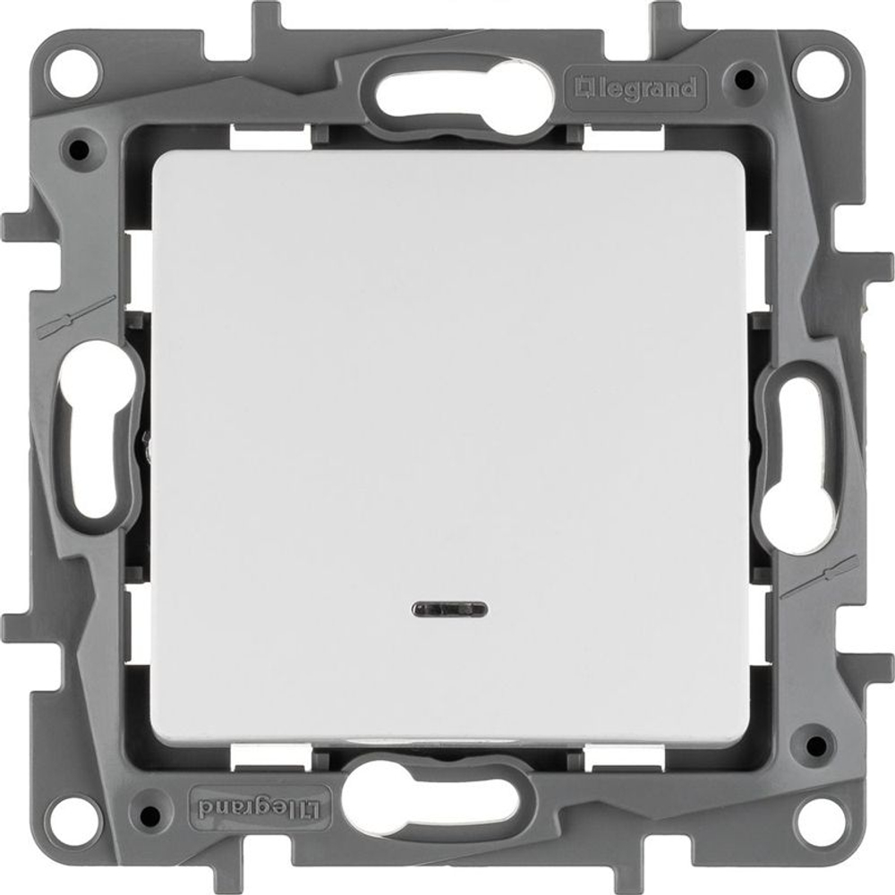 Выключатель 1-кл. СП Etika 10А IP20 250В 10AX с подсветкой/индикацией безвинтов. зажимы механизм бел. IEK 672203