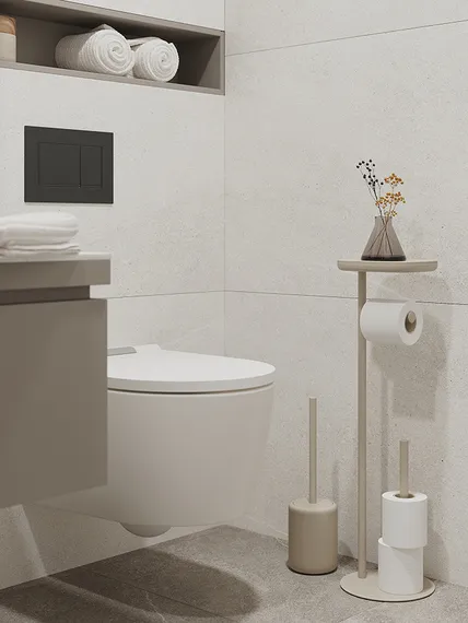 Ершик для унитаза slim, светло-серый