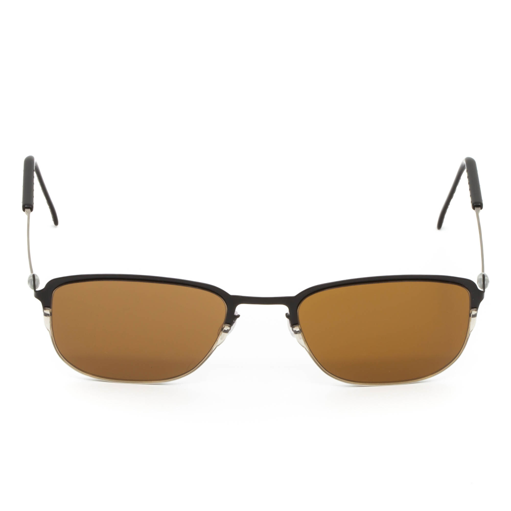 Черные солнцезащитные очки из титана с коричневыми линзами. Модель 19