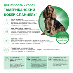 Корм сухой для взрослых собак породы Американский кокер-спаниель, с ягненком, 12 кг, QUATTRO
