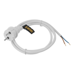 Шнур сетевой Energy Series, ПВС, 1,5 м, 2 x 1,5 мм, с неразборной вилкой, белый, Denzel