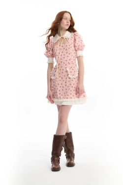 Платье-мини корсетное с накладными карманами