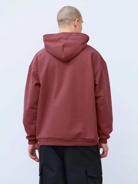 Худи оверсайз без начеса (марсала)