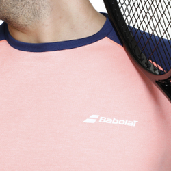 Мужское теннисное поло Babolat Play Crew Neck Men - Coral, Blue