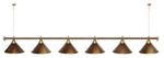 Лампа STARTBILLIARDS 6 пл. (плафоны золотые,штанга золотая,фурнитура золото)