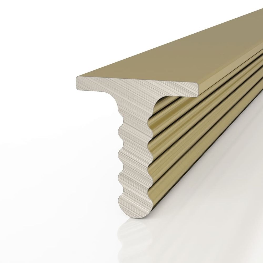 Теневой профиль разделительный анодированный латунный, 3000x7x7,5 мм