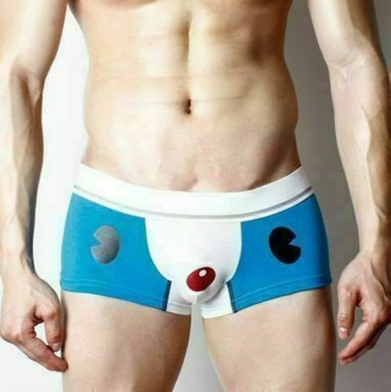 Мужские трусы хипсы с мультяшкой голубые Superbody Cartoon Bear Blue Hip Boxer