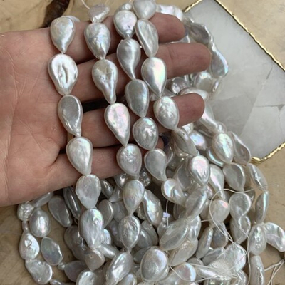 0401 Жемчуг Капля плоская 15-20мм