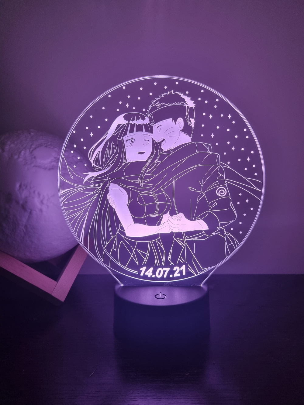 Светильник "Наруто и Хината - Naruto and Hinata" (Ваш текст)