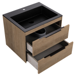 Тумба под раковину Vincea Chiara 2D 600 подвесная, 2 выкатных ящика soft-close, N.Oak