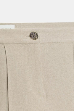 ZARA БРЮКИ КЮЛОТЫ С ДЕКОРАТИВНОЙ СТРОЧКОЙ, КАМЕННО-СЕРЫЙ