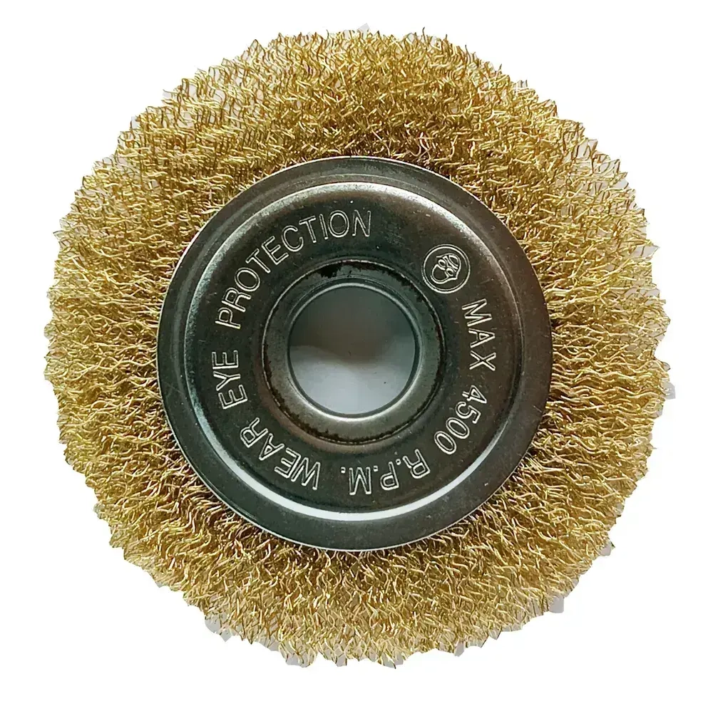 Кордщетка радиальная, плоская из омедненной стальной проволоки 0,3 мм, диаметр 115 мм, посадка 22,5 мм