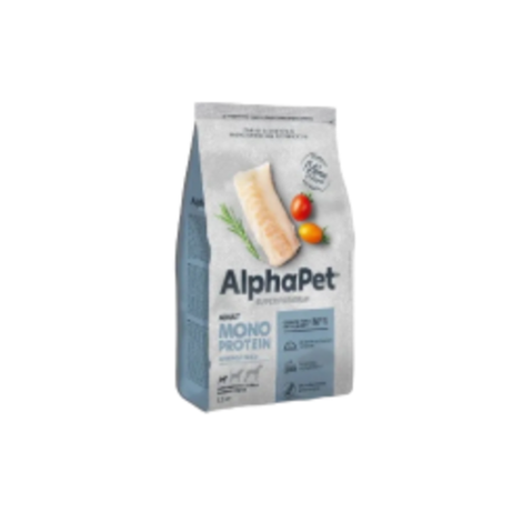 Сухой корм для взрослых собак мелких пород AlphaPet Superpremium Monoprotein (АльфаПет) из белой рыбы, 1,5 кг