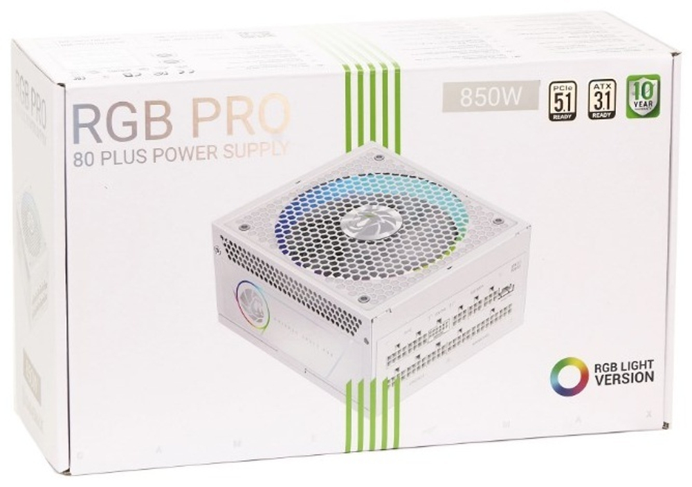 Блок питания Game Max RGB PRO 850G WH 850 Вт
