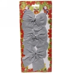 Бант на ёлку «Holiday» (набор 3 шт) 9*10 см,серебро