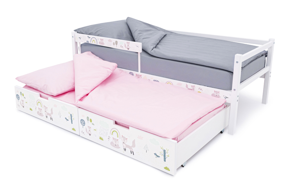 Детская кровать тахта Бельмарко Svogen белый лисята