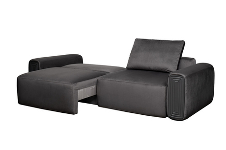 Диван трехместный Турин(Turin)(2 секции) с мех т.серый велюр Colt1003 255x120xx68см Garda Decor