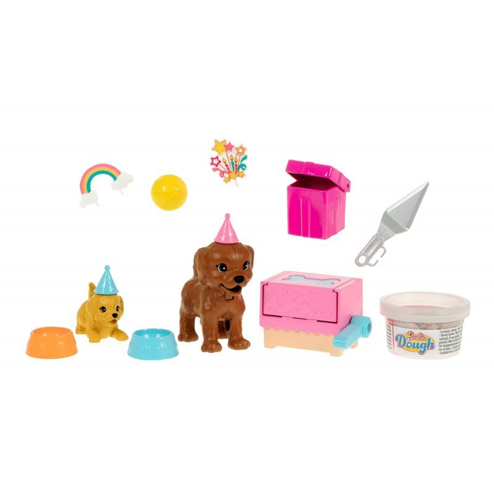 Кукла Barbie Puppy Party Set Кукла и пластиковая масса GXV75