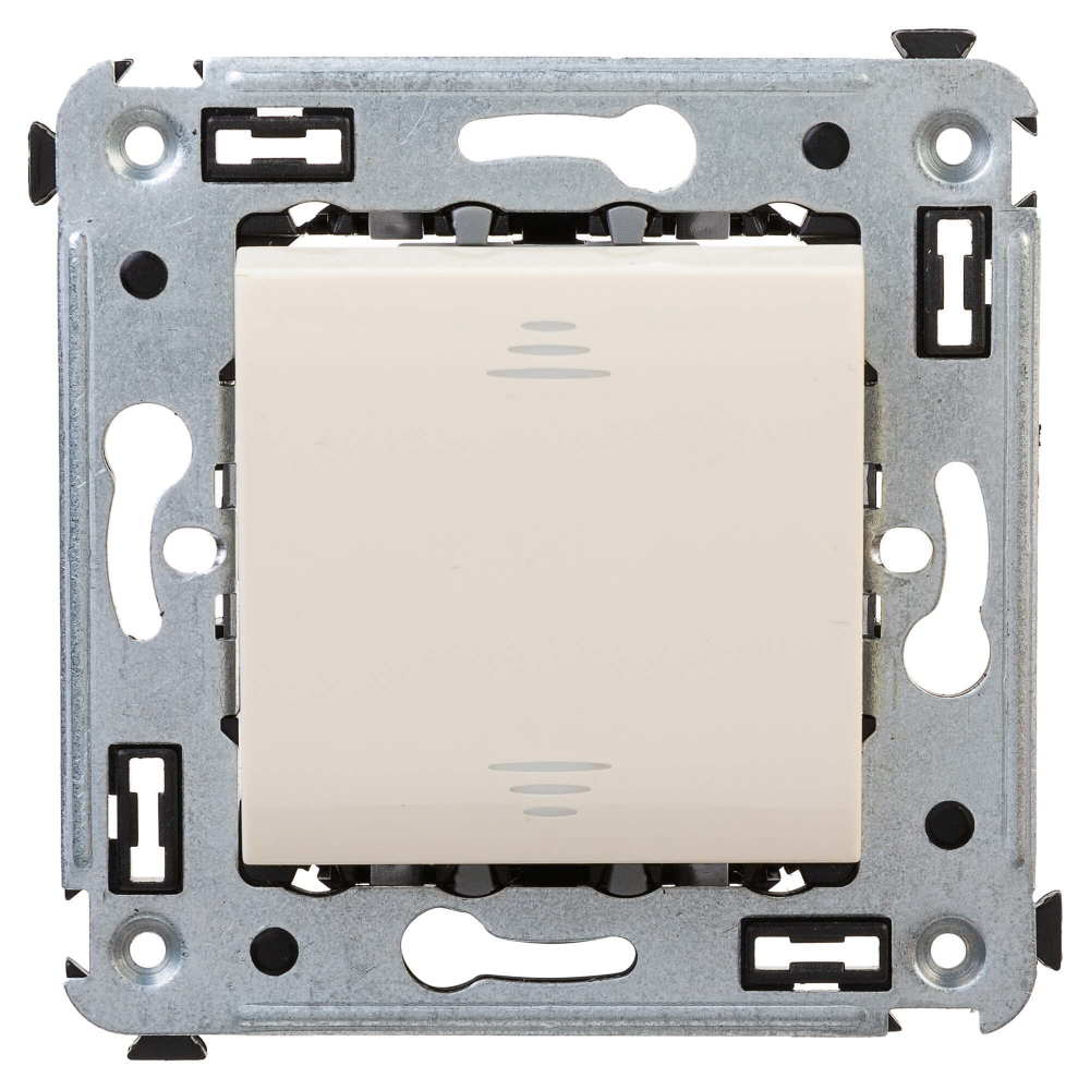 Переключатель одноклавишный в стену, "Avanti", "Ванильная дымка"