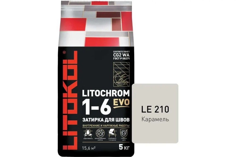 Затирка цементная Litokol Litochrom EVO 1-6 5 кг