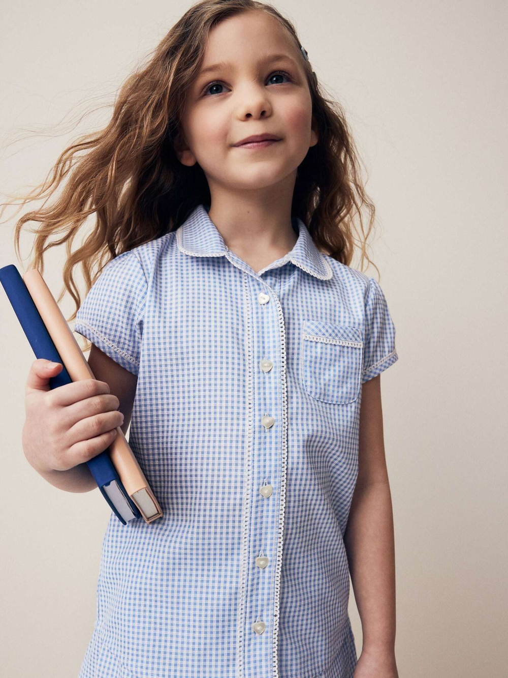 Рубашка с коротким руковом для девочки Next Q77-085, Голубой