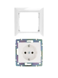 Розетка Legran Vаlena цвет белый с заземлением (1шт) + рамка 1пост 1шт