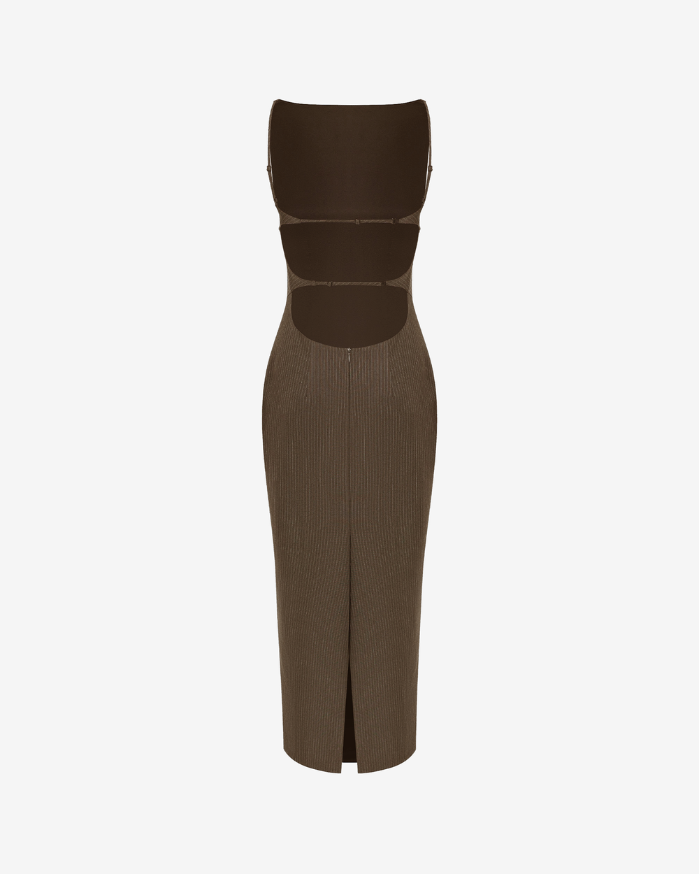 Платье макси из костюмной ткани с открытой спиной