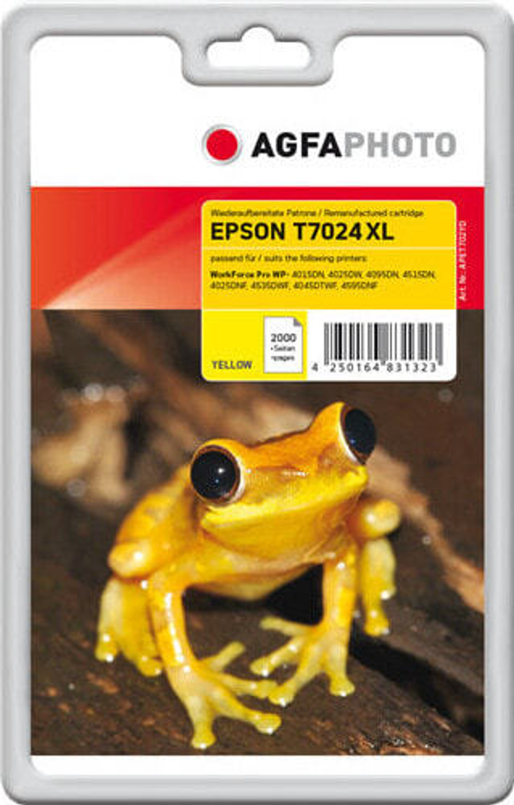 Картридж струйный желтый 1 шт AgfaPhoto Holding GmbH APET702YD