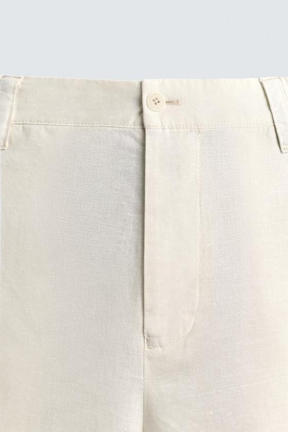 ZARA ШОРТЫ REGULAR FIT ИЗ КОНОПЛИ И ХЛОПКА, БЕЛЫЙ