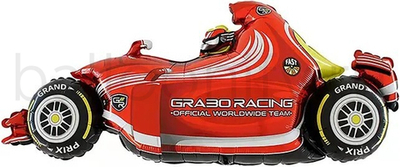 Шар (43''/109 см) Фигура, Гоночный автомобиль, Формула 1, Красный, 1 шт.