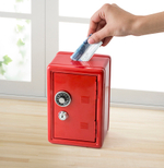 Копилка металлическая money bank, красная