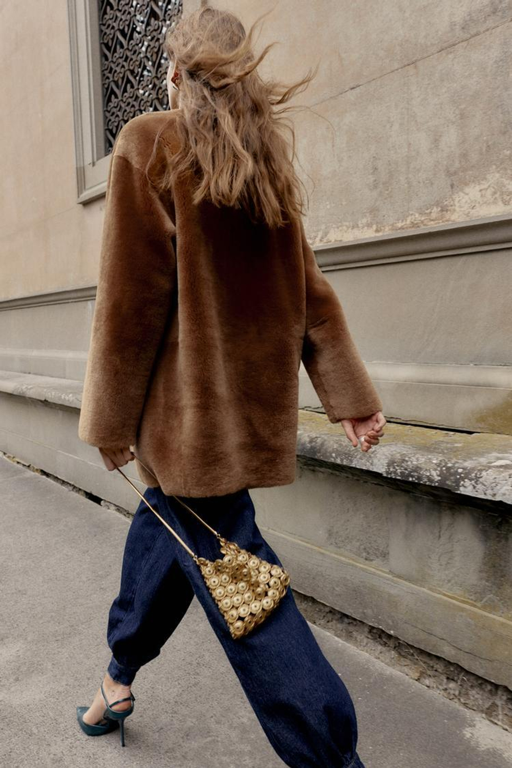 ZARA ДВУСТОРОННЕЕ ПАЛЬТО ИЗ 100% КОЖИ, КОРИЧНЕВЫЙ