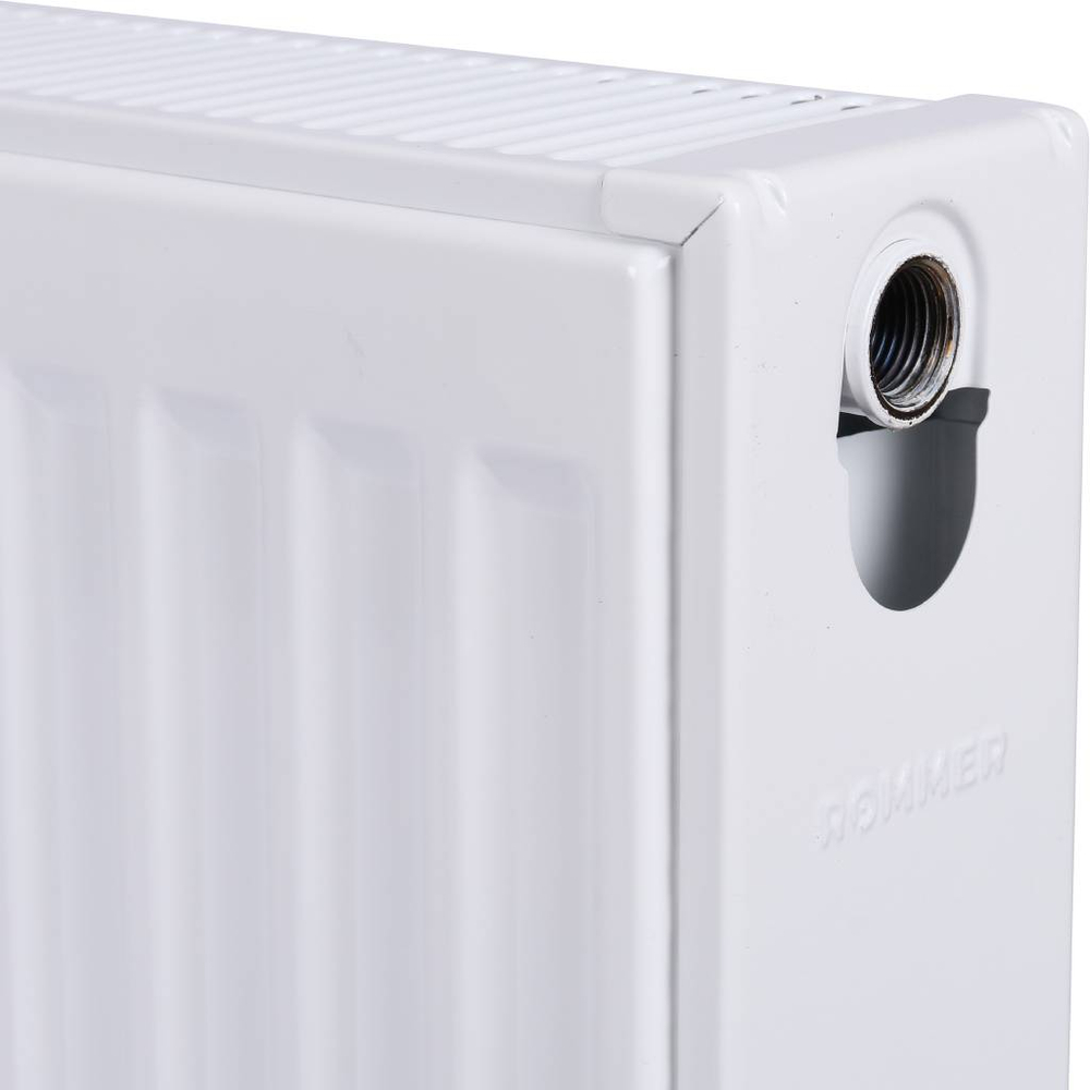 Радиатор панельный профильный ROMMER Compact тип 22 - 300x900 мм (подкл.боковое, белый)