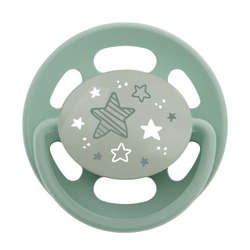 NIP Соска пустышка, латекс "Cherry Green Night", размер 1 (0-6) зелёный/коричневый