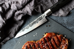 Нож кухонный универсальный 16.2см, гвоздичное масло и салфетка Samura Blacksmith SBL-0023C/K