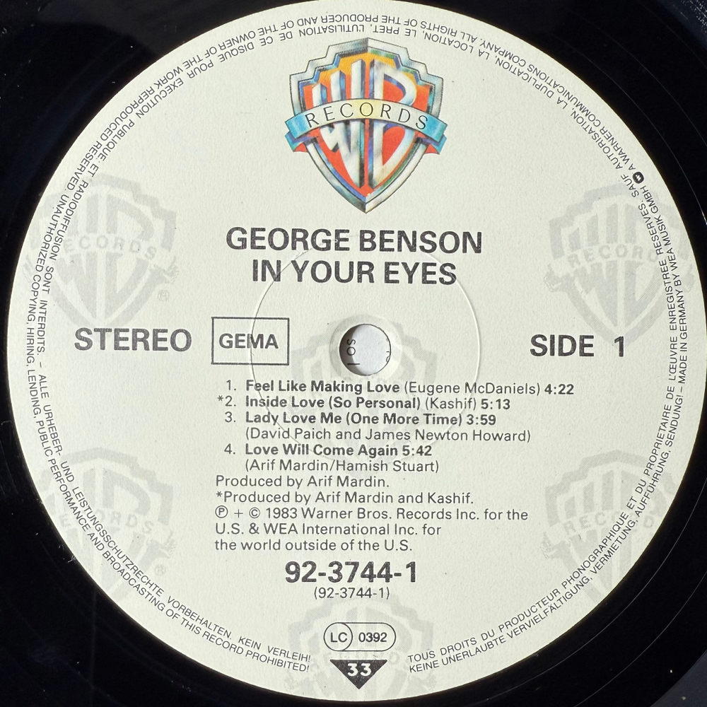 George Benson ‎– In Your Eyes (Германия 1983г.)