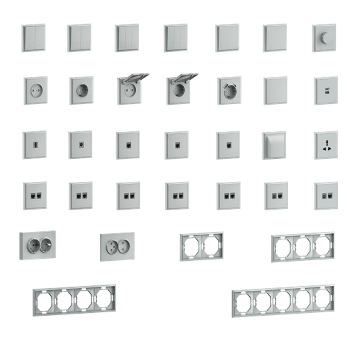 Накладка для розетки 2-й без заземления, со шторками 16A 250 В~, серый графит, серия S08