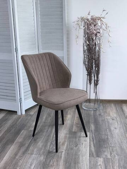 Стул РОССО 360 град. поворот. B5 Капучино, велюр / черный каркас, М-City