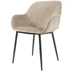 Стул Konna бежевый меховой шенилл