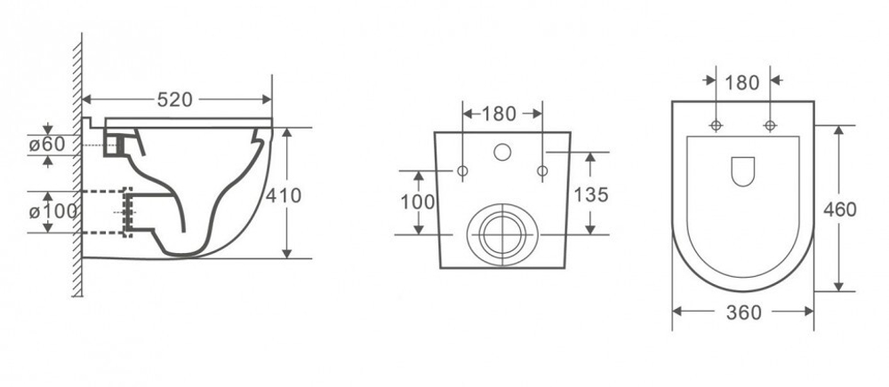Унитаз подвесной CeramaLux 2198MW