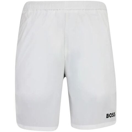 Теннисные шорты BOSS x Matteo Berrettini Stretch-Poplin Shorts with Contrast Logo - White