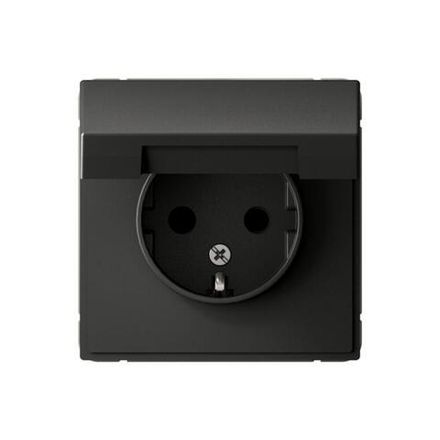 Розетка ArtGallery 16А IP20 с заземл. защ. шторки с крышкой механизм базальт SE GAL001446
