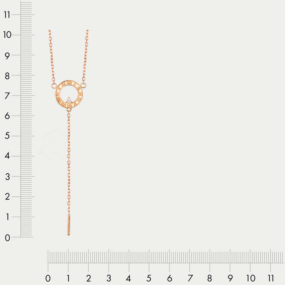 Женское колье с фианитами из розового золота 585 пробы (арт. ко4172)