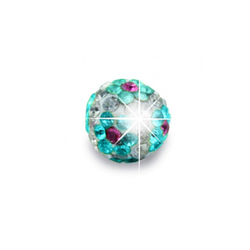 Серьги для ушей BIOJOUX BJT6167 White Crystal / Aque Rose Flower Ball 6mm Италия