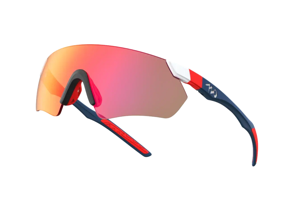 Спортивные очки 720armour Elfo / Matte White Frame / Matte Dark Grey Blue temple / HC Red Black Lens